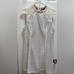 Ladakh ivory lace sleeveless dress